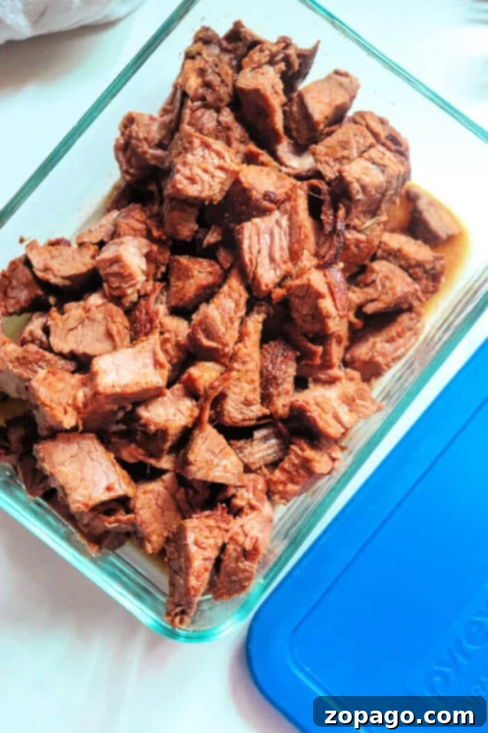 Delicious Ways to Reimagine Leftover Tri-Tip 4 A close-up of tender, perfectly cooked tri-tip slices, ready for creative leftover dishes.