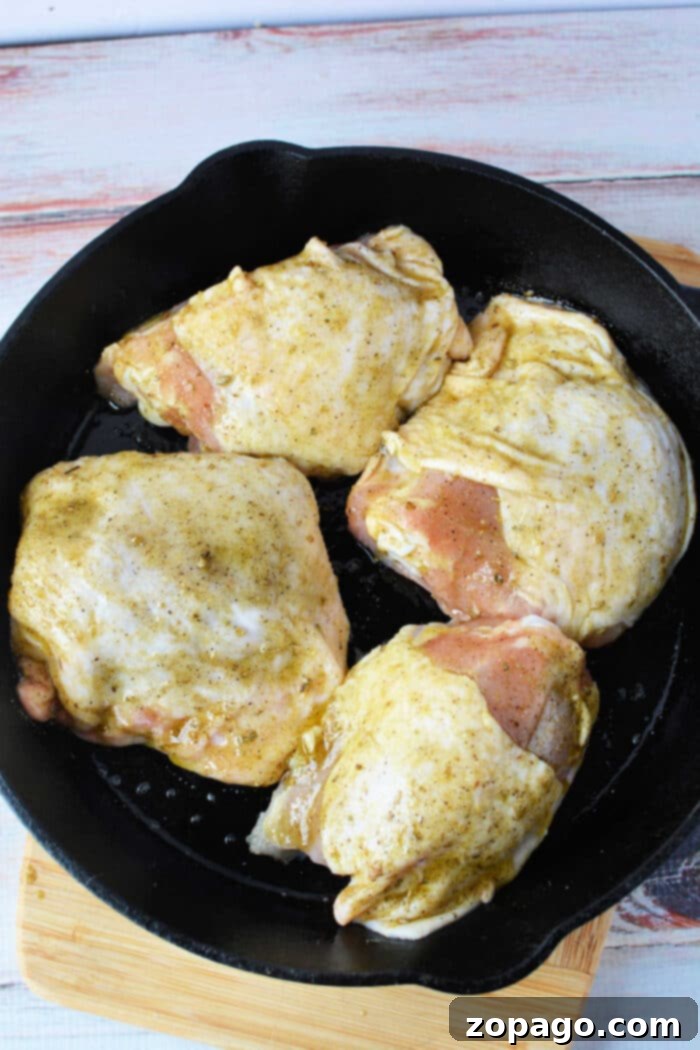 Oven Baked Bone-in Chicken Thighs served hot and fresh