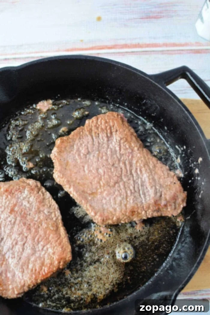 How to Perfectly Pan-Fry Cube Steak 5 cast iron cube steak