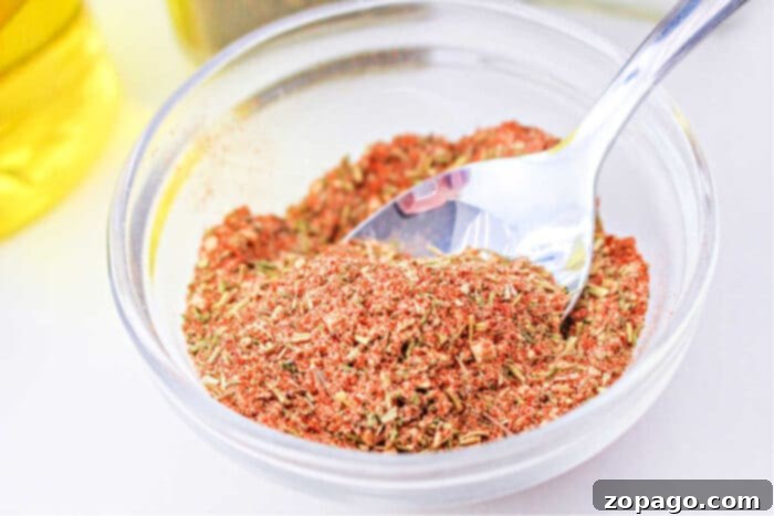 Perfectly Roasted Half Chicken Cooking Time at 400 Degrees 5 Close-up of a homemade chicken dry rub mix.