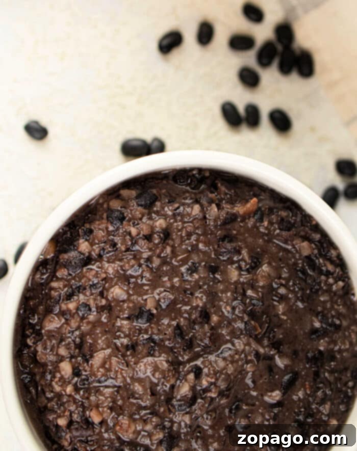 Easy Refried Black Beans from a Can 7 Mashed Black Beans, a versatile base for many dishes