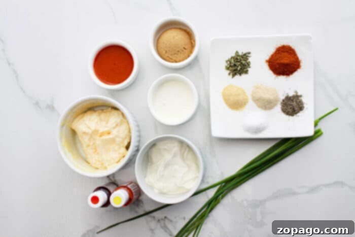 KFC Style Buffalo Ranch Sauce 3 Key ingredients for homemade Buffalo Ranch sauce