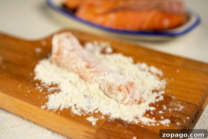 Crispy Fried Salmon 4 salmon with flour