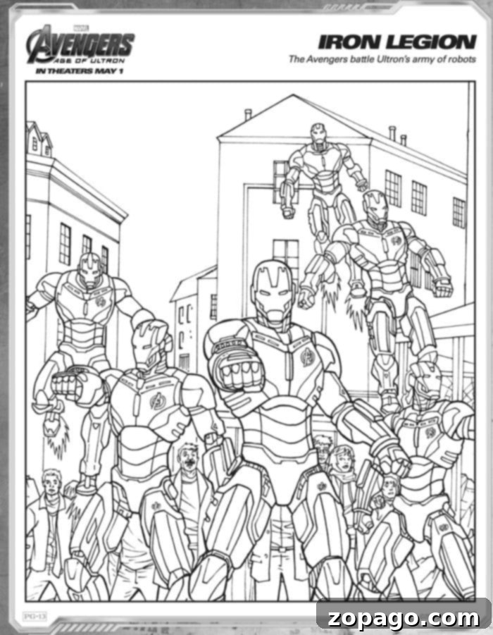 Free Printable Marvel Avengers Coloring 4 A dynamic group of Marvel superheroes ready for action, perfect for detailed Marvel coloring pages. Featuring multiple characters for endless creative fun.