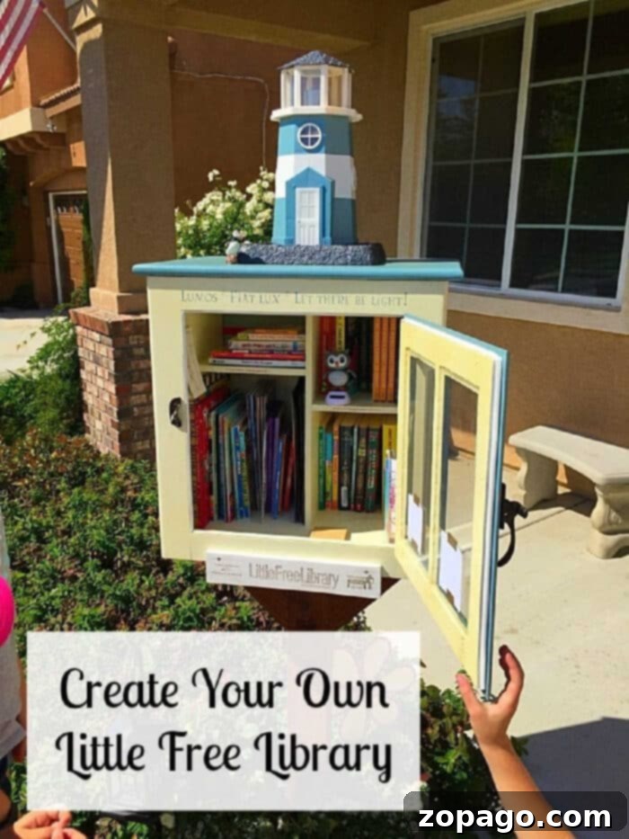 Inspiring book exchanges with your very own Little Free Library. A vibrant Little Free Library filled with books, ready for sharing and swapping.