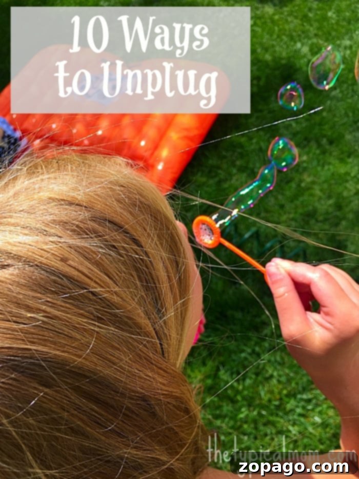 Here are 10 ways to unplug and connect with your family. Great ways to have fun with your kids without electronic devices and really disconnect while you're together. Here is what we did this summer when we put our phones away and did activities together! unplug and connect with your family for lasting memories