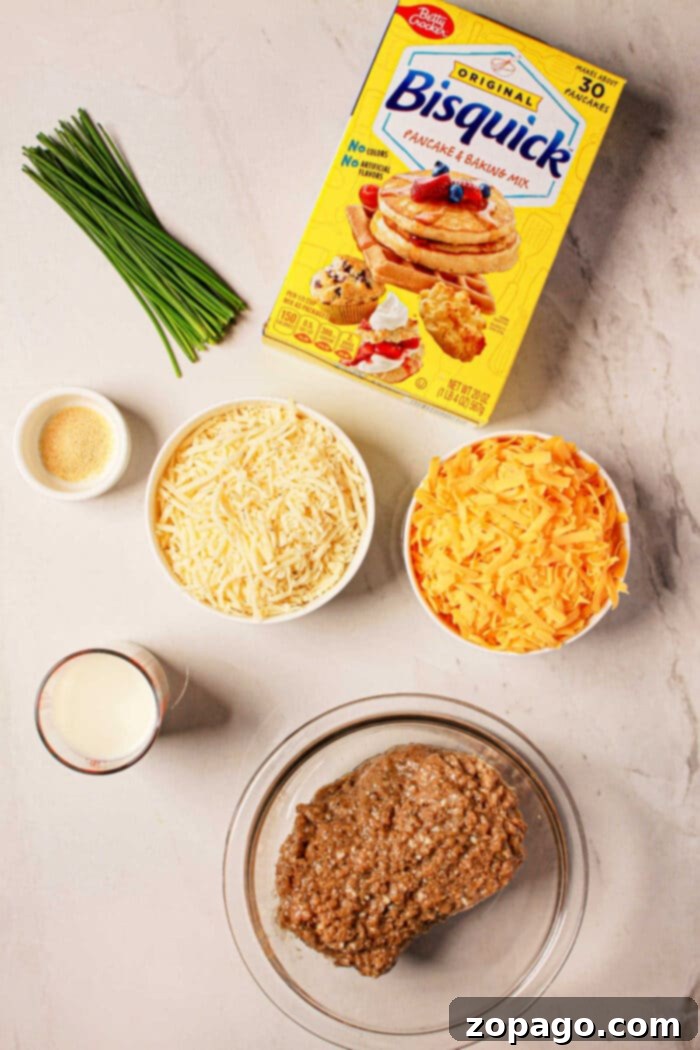 Easy Instant Pot Sausage Balls 3 Combine the Bisquick, chives, garlic powder, shredded cheese, milk, and sausage in a bowl to create delectable sausage balls perfect for any occasion. For a quick and easy option, try using a pressure cooker to speed up your cooking time without sacrificing flavor.