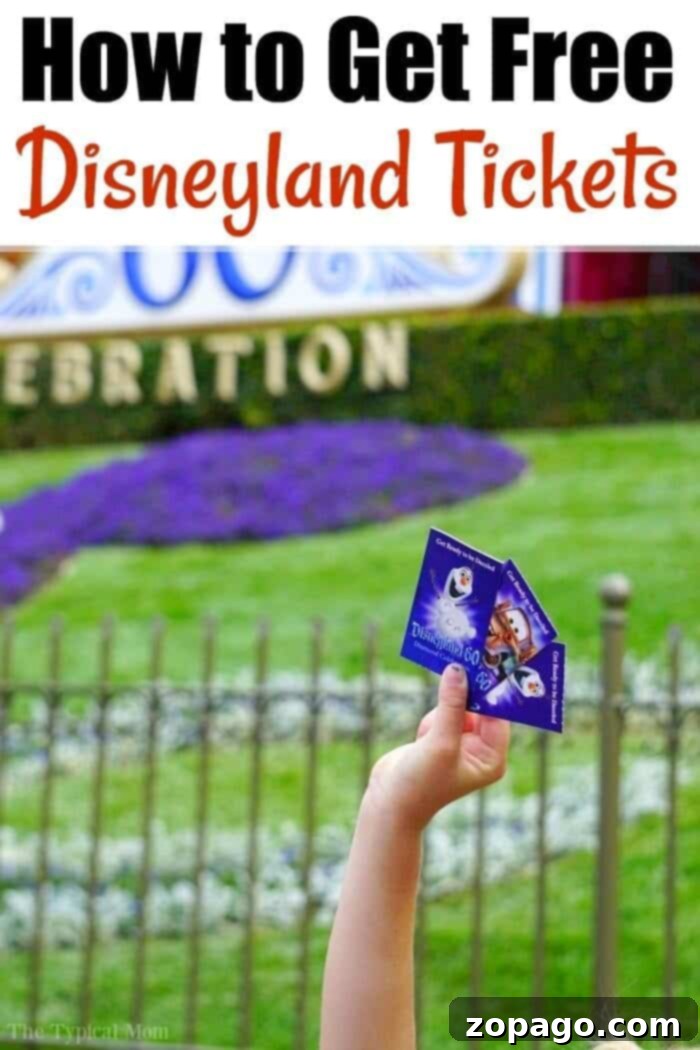 Visit Disney World for free! Works for free Disneyland tickets too! Seriously! We did this to get for free tickets to Disney last year and continue to do it every year after so we can take Disney vacations without any money out of our pockets. Here's how we do it. #disneyland #disney #free #tickets #discount #tickets #promocode #disneyworld #cheap #coupons #couponcode #swagbucks A hand proudly holds Disneyland tickets in front of a colorful floral display and the 60 Celebration sign. This moment captures the thrill of dreaming to travel for free into a world where enchantment awaits at every turn, emphasizing how to visit Disney World for free.