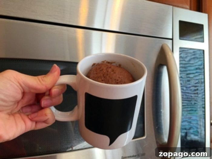 This is the best chocolate mug cake recipe ever that takes just one minute in the microwave to cook and is perfect for one or make a batch and enjoy with a group of people making them to order. Topped with Jello pudding frosting they are a little bite of heaven and super moist too. Our favorite mug cake. #best #chocolate #mug #cake #minute #microwave chocolate mug cake