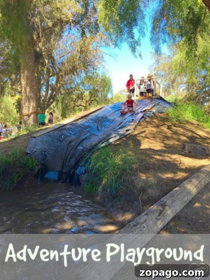 Mud Play area and more at Huntington Beach Adventure Playground. Cheap things to do in Orange County with kids at Adventure Playground. Children happily playing in the mud at Huntington Beach Adventure Playground