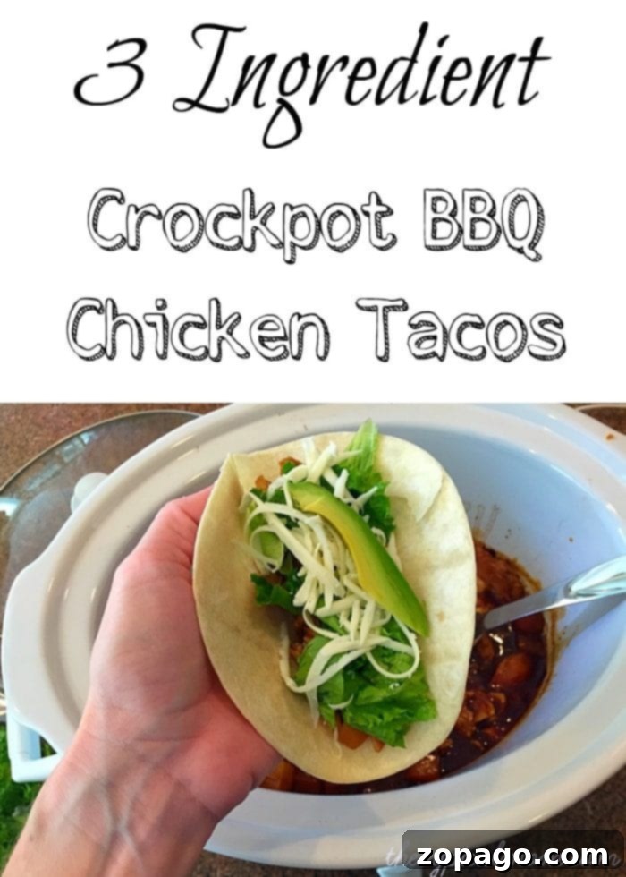 Slow Cooker BBQ Chicken 8 Easy crockpot chicken recipe, showing a family-friendly meal
