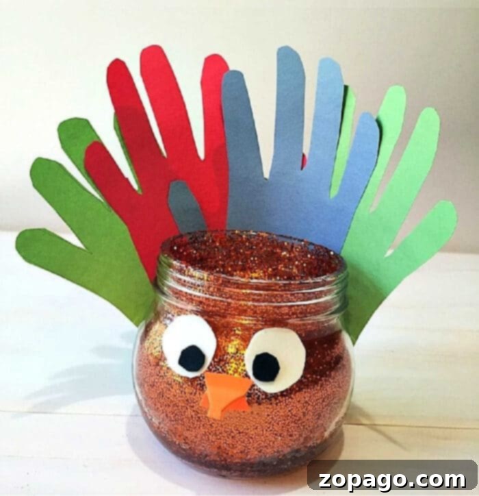 Budget-Friendly Thanksgiving DIYs 2 Easy Thanksgiving Crafts for Kids: Glowing Turkey Jar