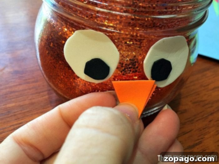 Budget-Friendly Thanksgiving DIYs 10 Turkey Crafts: Attaching Features to the Jar
