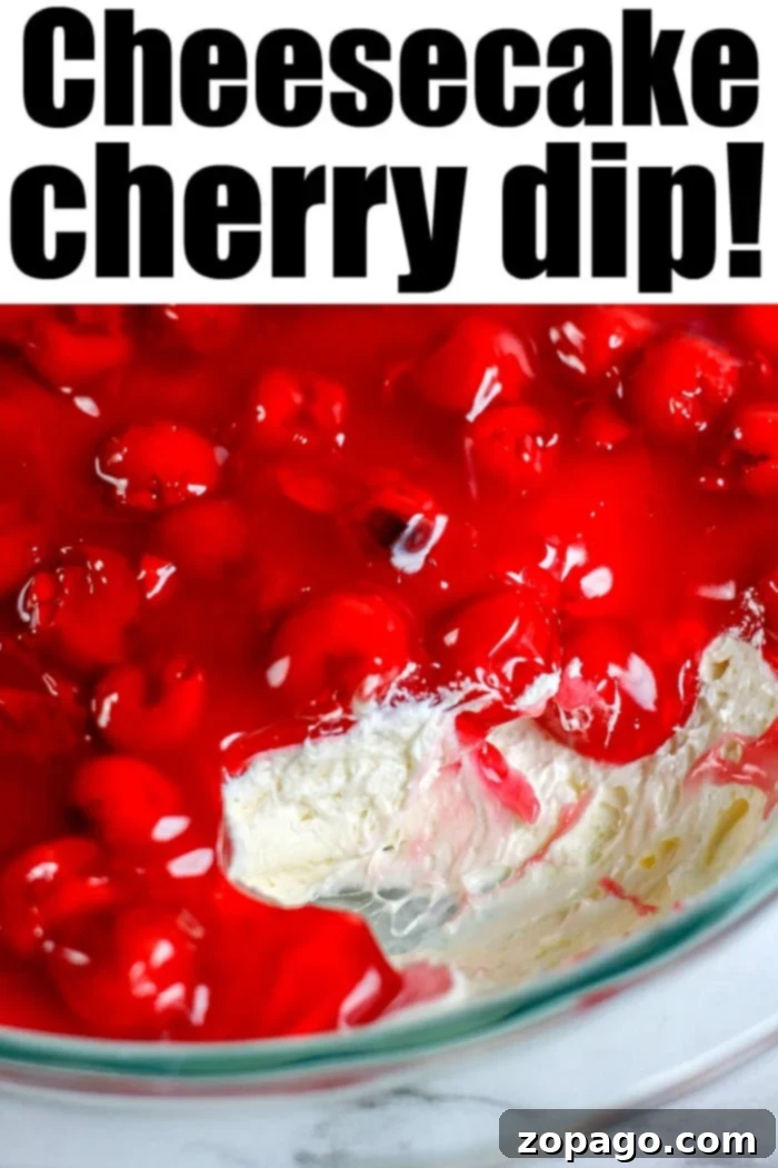 Cherry Cheesecake Delight 7 Assortment of dippers around a festive cherry cheesecake dip, perfect for a party.