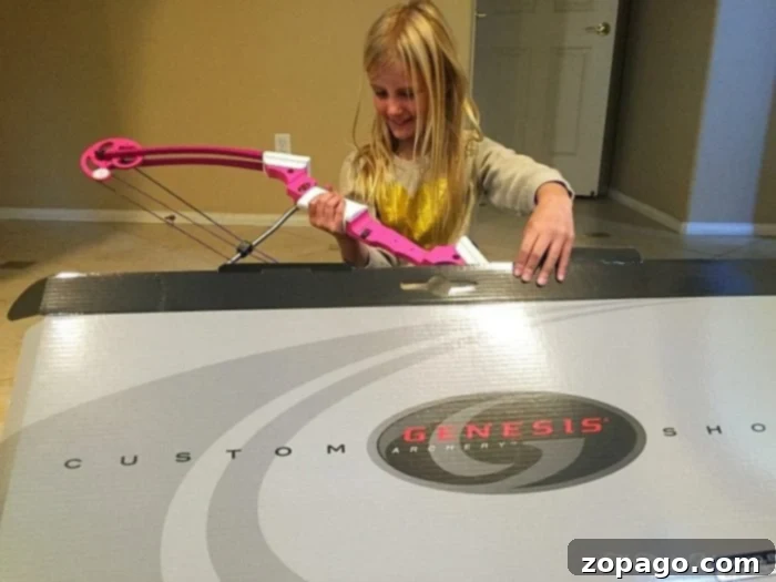 Ready, Aim, Fun: Family Archery 3 Family enjoying Genesis bows, perfect for all ages