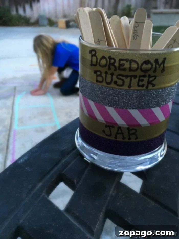 Make a boredom buster jar for your kids that doesn't cost a thing. Write activities for kids to do indoors or outdoors on each one to keep them busy. Make a boredom buster jar for your family. GREAT way to break the I'm bored and costs little to nothing to make. Here are some ideas.
