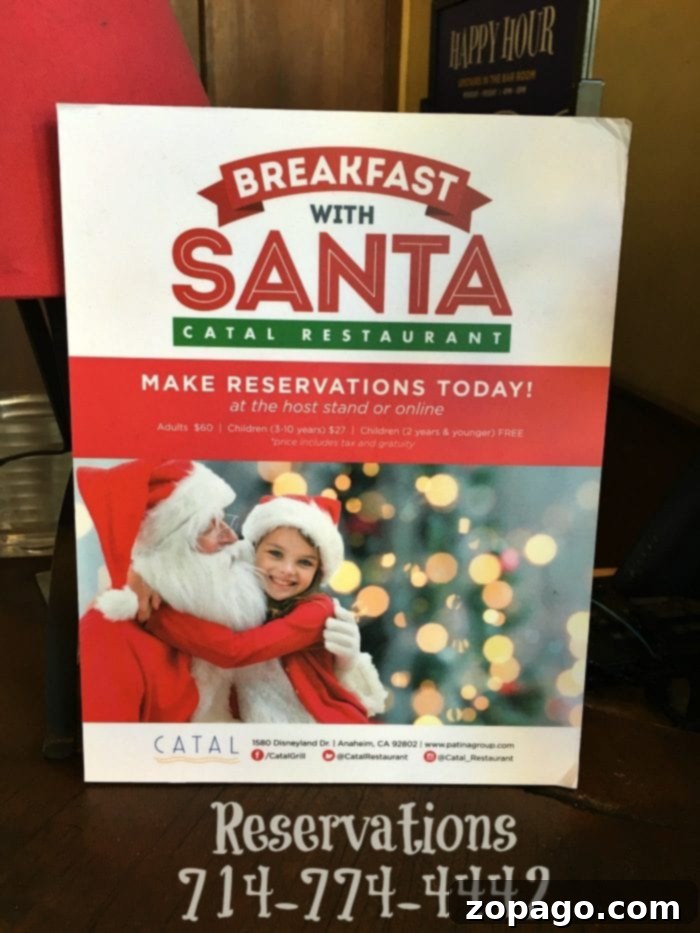 Santa's Magical Breakfast at Downtown Disney 9 Santa Claus posing with children at Catal restaurant