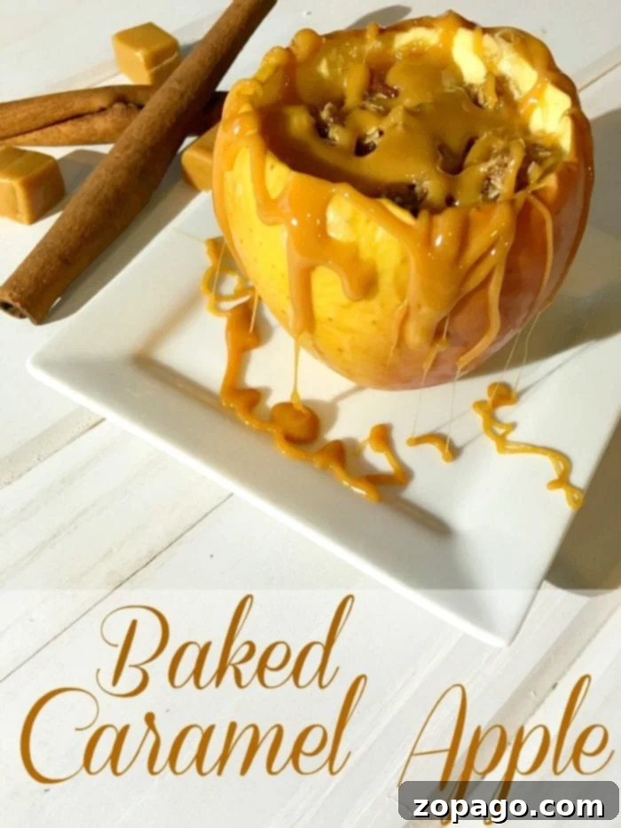 Inside-out baked caramel apples. A healthier dessert option and simple to make too. Perfect Fall dessert!! You have got to try this! Inside-out baked caramel apples, a healthier and easy fall dessert idea.