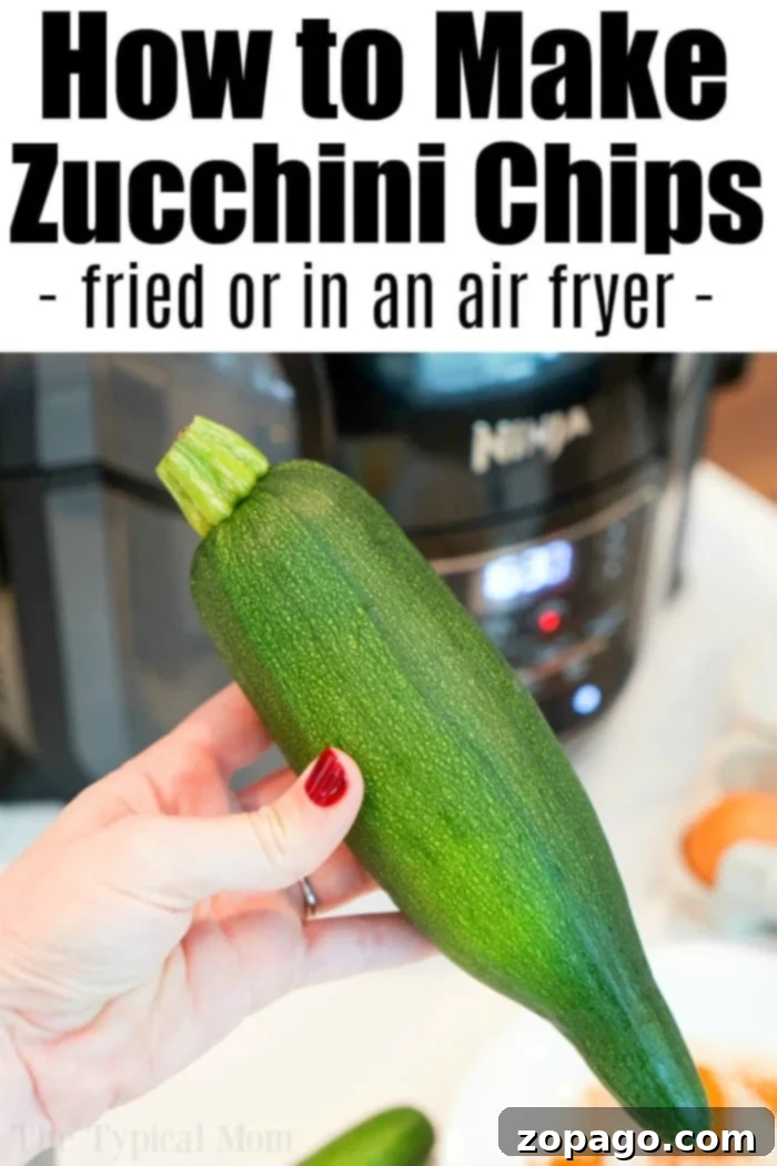 Simple steps to make delicious homemade zucchini chips. Freshly sliced zucchini ready to be transformed into crispy chips.