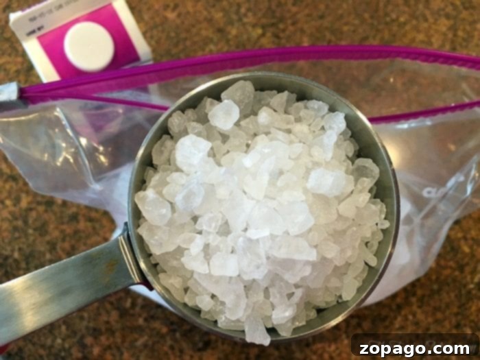 Follow these simple steps to make delicious homemade ice cream using two bags – an easy, no-churn activity kids will love! Preparing the individual ingredients for homemade ice cream in a small Ziploc bag