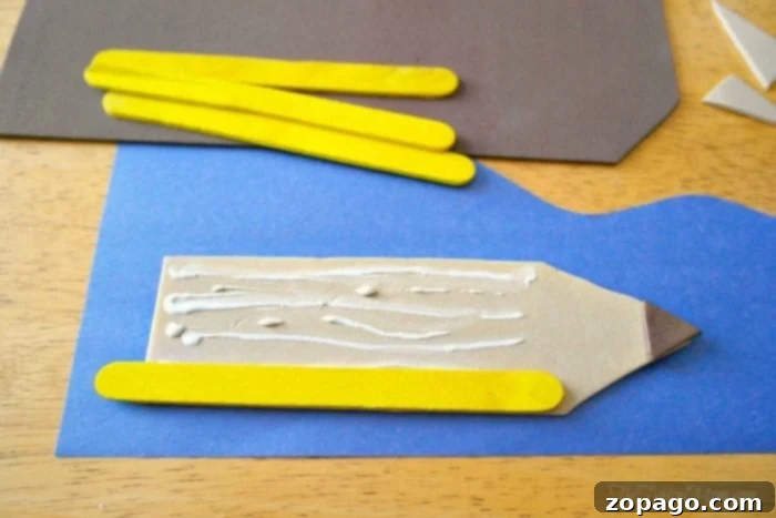 DIY Craft Stick Magnets 4 Gluing popsicle sticks for pencil craft