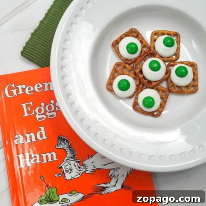 Create Lorax Truffula Tree Finger Puppets 7 A creative 'Green Eggs and Ham' themed treat, perfect for a Dr. Seuss party or activity.