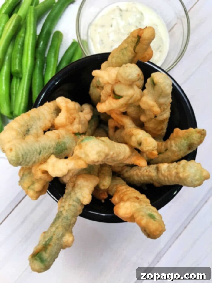The Habit Copycat Fried Green Beans 2 Crispy deep fried green beans ready to be served