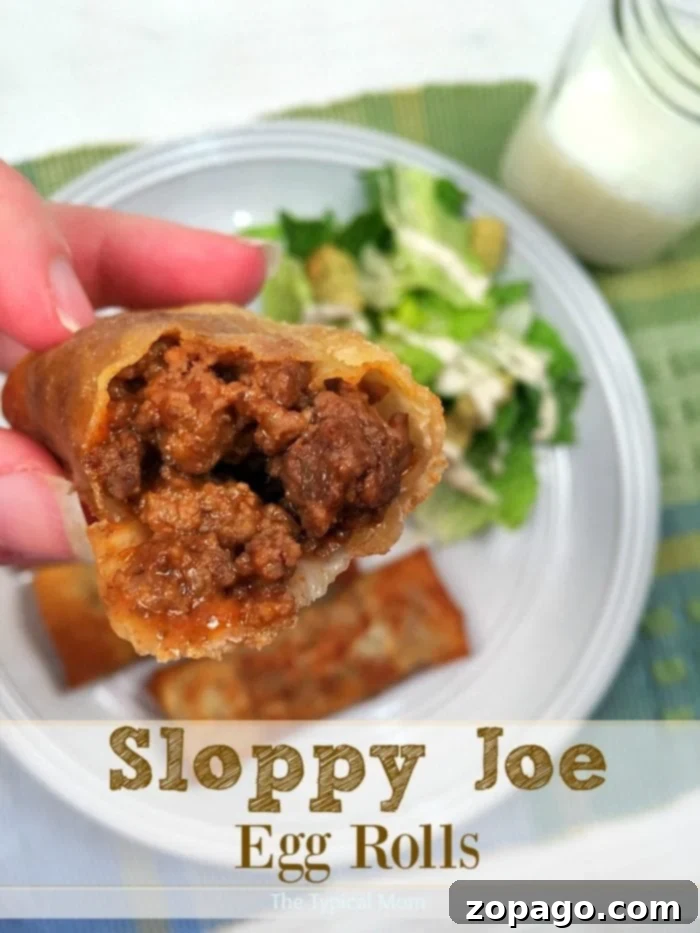 Sloppy Joe Egg Rolls: Crispy, Homemade, and Perfect for Any Occasion. Sloppy Joe Egg Rolls - a delicious homemade appetizer for dinner or parties.