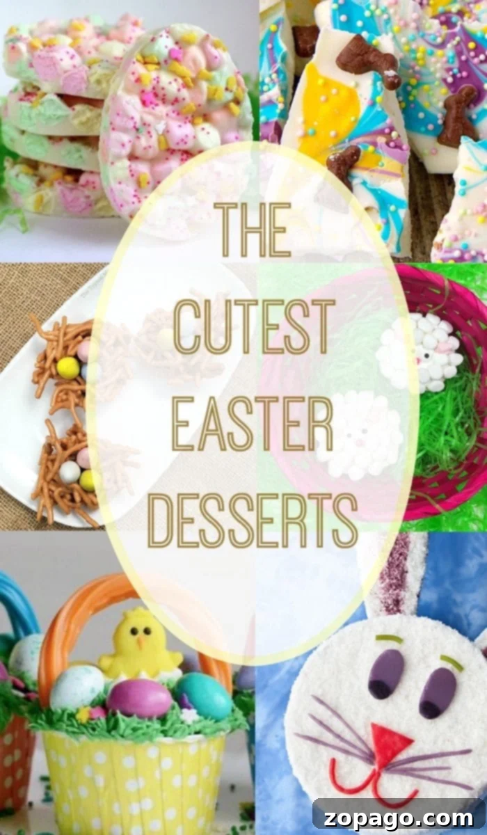 Miniature & Cute Easter Desserts: Bite-Sized Treats A colorful array of small, cute Easter desserts, including decorated cookies, mini cakes, and bite-sized treats perfect for a party.