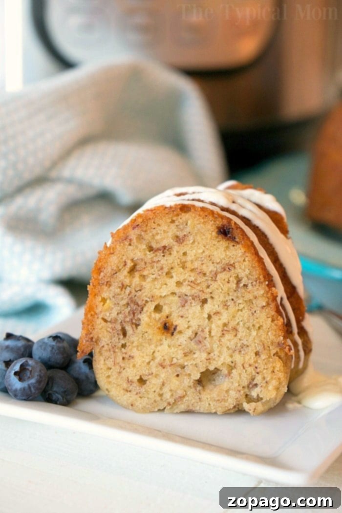 Delicious banana bread made in an Instant Pot pressure cooker banana bread
