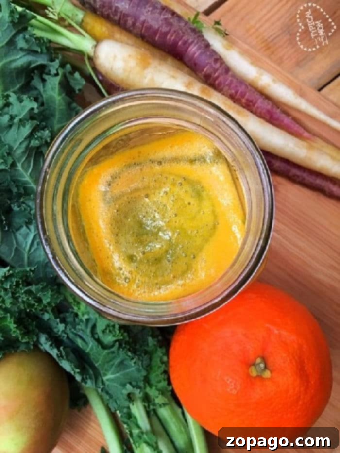 Easy Homemade Kale Juice 7 Freshly made kale juice ready to drink.
