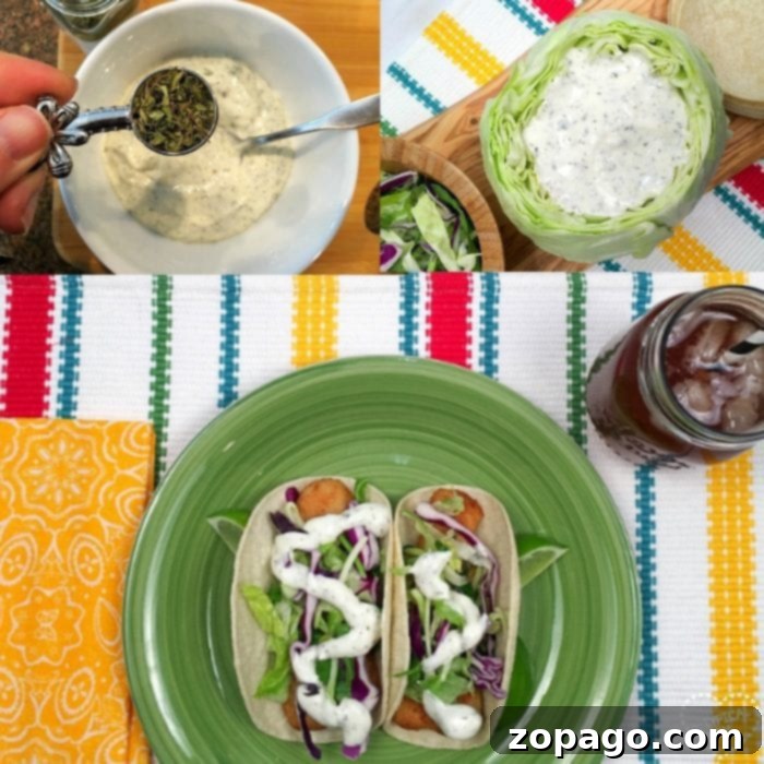Zesty Cilantro Lime Drizzle 8 Cilantro Lime Sauce for Fish Tacos in a vibrant presentation.