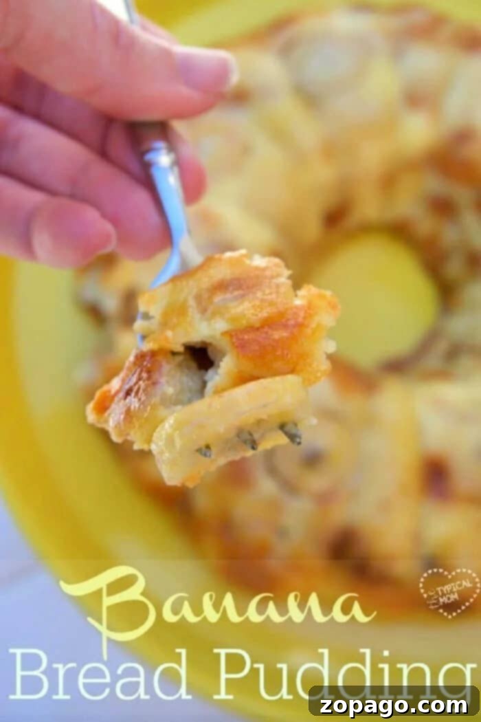 Easy banana bread pudding recipe is so amazing!! Like a dessert or brunch casserole made with overripe bananas and caramel bits if you want it to be really out of this world. You have to try this recipe for your family or to bring to a potluck, I assure you there won't be any left to take home! #banana #bread #pudding #bananabreadpudding #brunch #breakfast #casserole #dessert #overripe Delicious banana bread pudding, ideal as a dessert or brunch casserole made with ripe bananas.