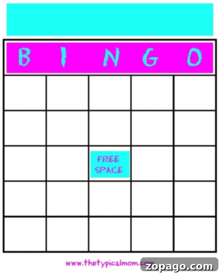 Free Printable Bingo for Moms 2 Blank Bingo Cards for Custom Games - Create Your Own Mom Bingo