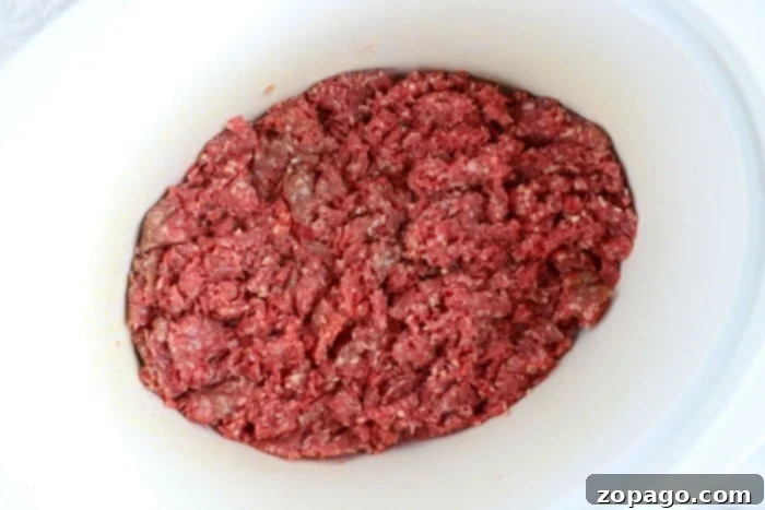 Set-It-and-Forget-It Dinners 7 ground beef in a crockpot