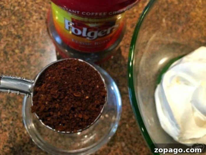 Java Frosting 3 Easy coffee frosting recipe in a bowl.