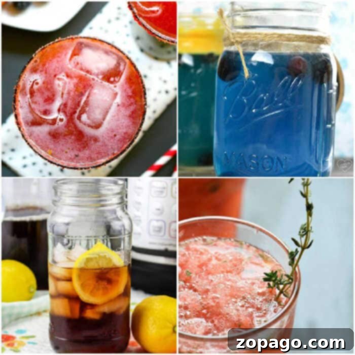 A selection of affordable baby shower drinks and punches, presented attractively.