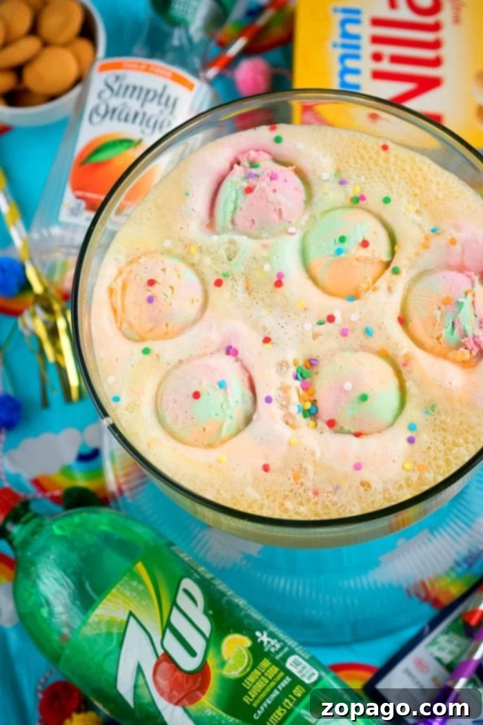 A vibrant baby shower punch, perfect for a celebration.