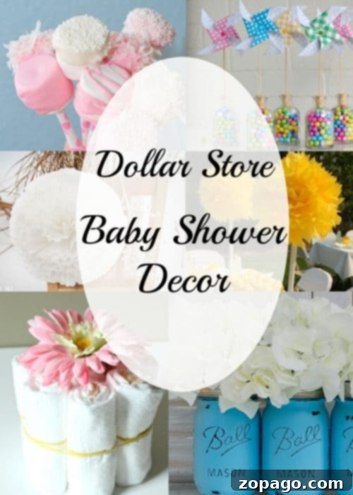 Download Free Baby Shower Games 3 Creative dollar store baby shower decor ideas including various party supplies.
