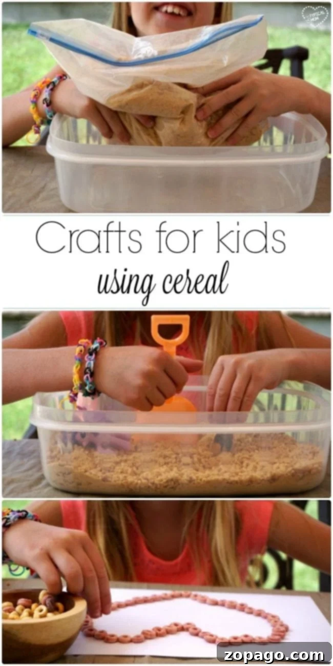 EASY art projects for kids! Simple crafts for kids using cereal that are so much for fun. An easy craft for toddlers and kids to keep them busy for hours.