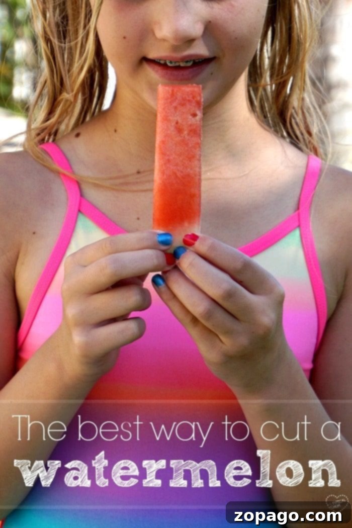 Master Watermelon Slicing with Ease 6 Watermelon cut into easy-to-eat sticks, ready for serving