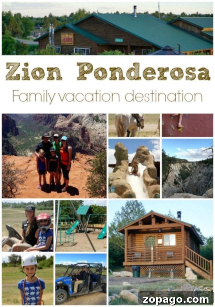 Zion Ponderosa Ranch Resort in Utah is the best family vacation we've ever taken! A great family vacation destination that we have been to twice because we love it so much. Lots of activities, hiking, zip lining and breakfast is included when you stay in their log cabins. Amazing hidden gem outside Zion National Park. #zion #nationalpark #family #vacations #utah #familytravel #thetypicalmom #travelblogger Zion Ponderosa Ranch Resort: Best Family Vacation Near Zion National Park, Utah