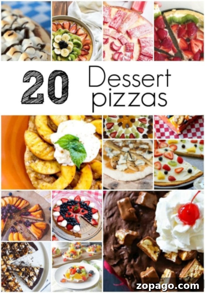 Dessert Pizza Recipes: Fresh Fruit, Chocolate & Marshmallow Creations for Oven or Grill! Delicious dessert pizza recipes with fresh fruit and chocolate