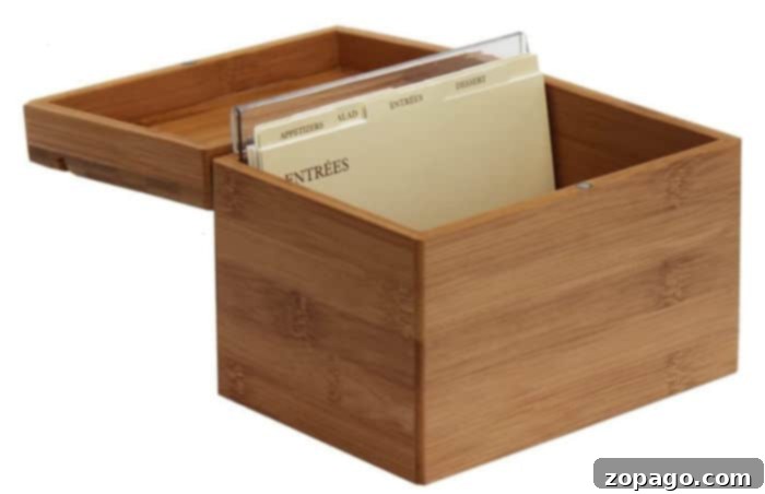 Download Free Recipe Card Templates 2 Classic wooden recipe box filled with organized and handwritten recipe cards.