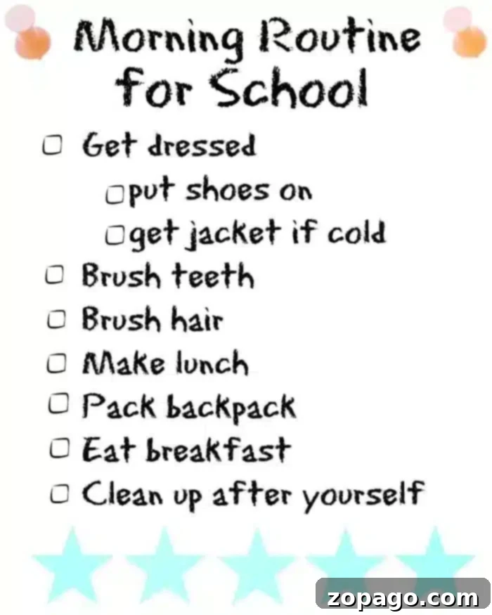 Get your free printable morning routine for school checklist to organize and simplify your family's mornings. #freeprintable #schoolorganization Download your free Morning Routine for School printable now!