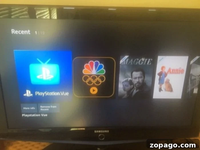 Setting up your Amazon Fire TV for a seamless cable-free experience. #cordcuttingtips #firetvsetup Amazon Fire TV device hooked up, illustrating ease of setup for cable alternatives