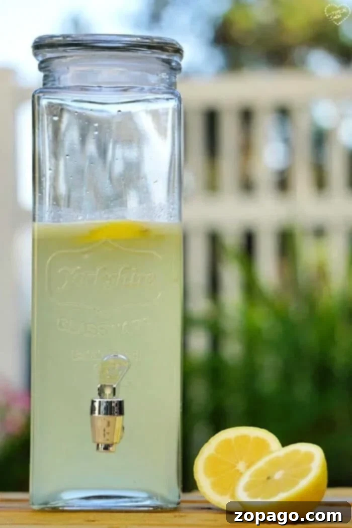 Fresh squeezed lemonade recipe using just 3 ingredients to make the best lemonade ever. You've got to try this, we make it year round. fresh-squeezed-lemonade-recipe - A pitcher of homemade lemonade with lemon slices
