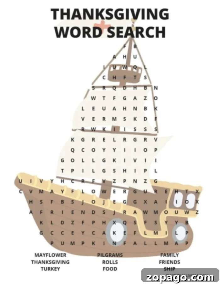 Two free Thanksgiving word search printables for grade schoolers, featuring turkey and Mayflower designs. Download and print for endless holiday fun! A completed Thanksgiving word search puzzle on a table, ready for holiday fun. A reusable Thanksgiving activity for kids.