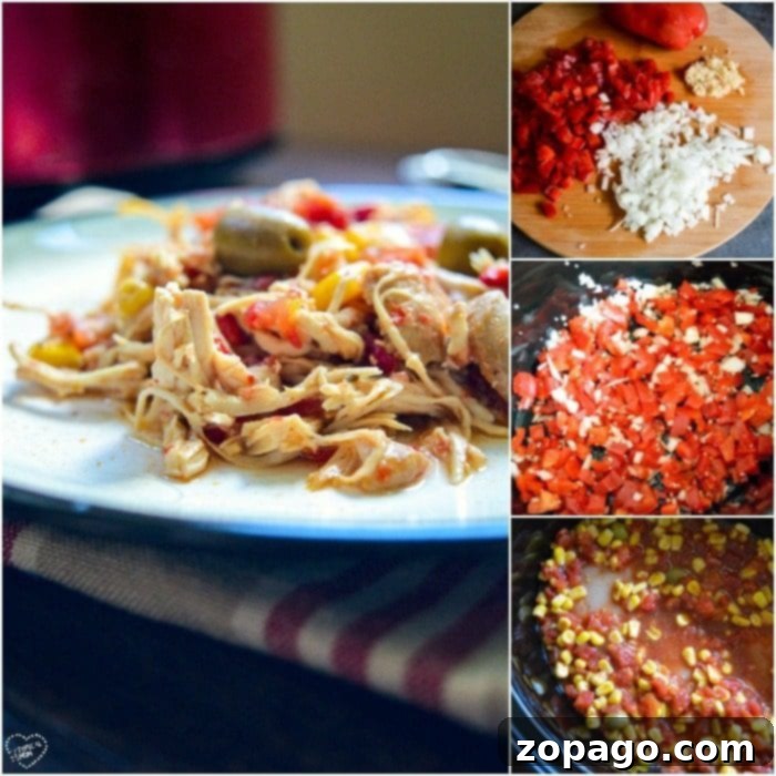Crockpot shredded chicken recipe. Cuban style shredded chicken ready to be served in tacos or bowls