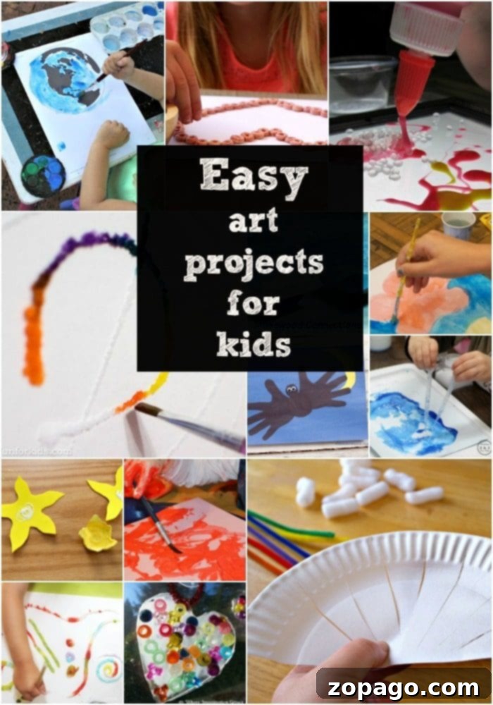 Explore a diverse range of easy art and craft ideas for kids, utilizing simple household items for endless creative fun. Perfect for toddlers to teens. #art #kids #easy #crafts #watercolor Diverse Art and Craft Ideas for Kids